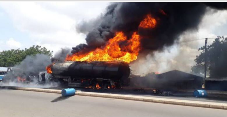 Fire Burns Tanker In Lagos Tanker