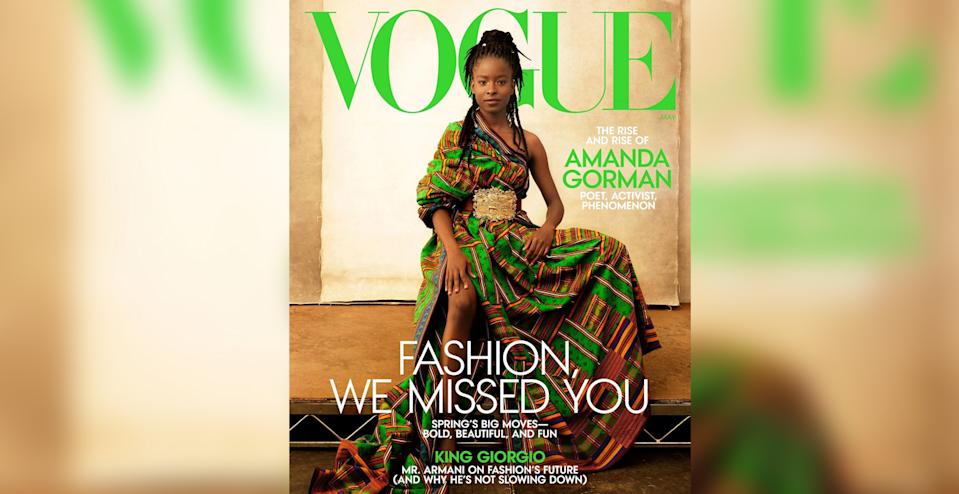 Poet Amanda Gorman Graces Front Page Of Vogue Magazine